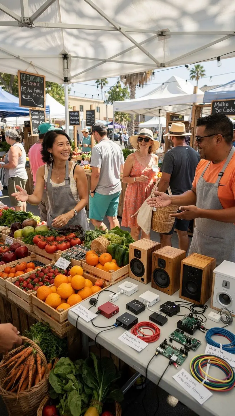 Diagram illustrating the integration of small-scale solar panels on home rooftops in a suburban neighborhood.