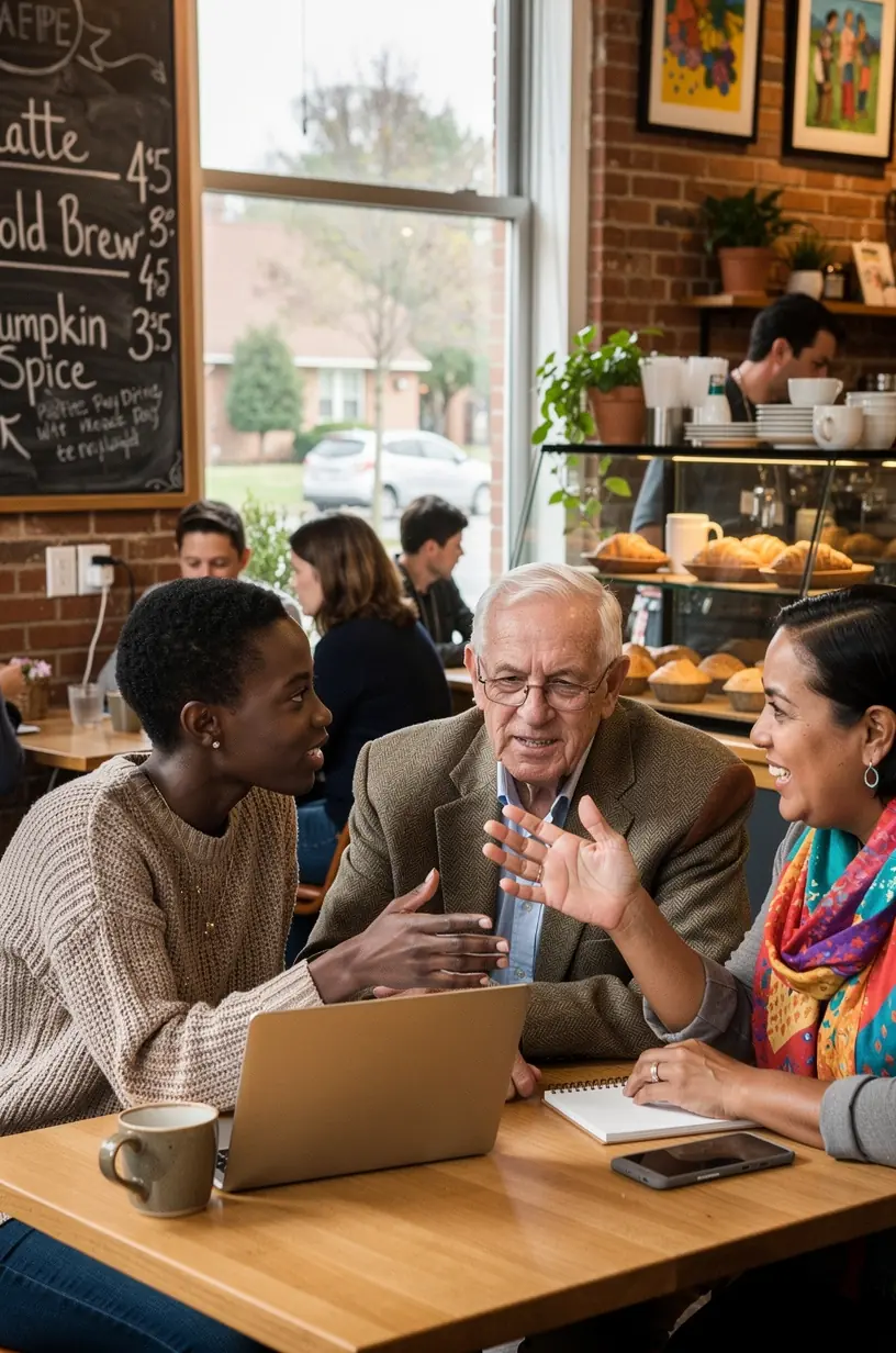 Residents attending a workshop on implementing smart home technologies for enhanced accessibility and convenience.