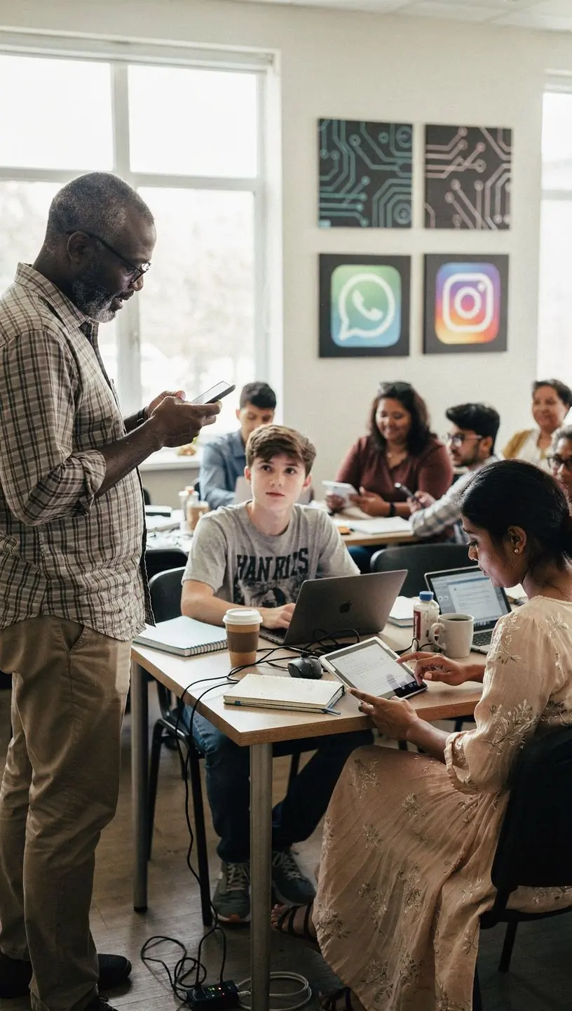 A local community member using a smartphone app to monitor neighborhood environmental sensors.